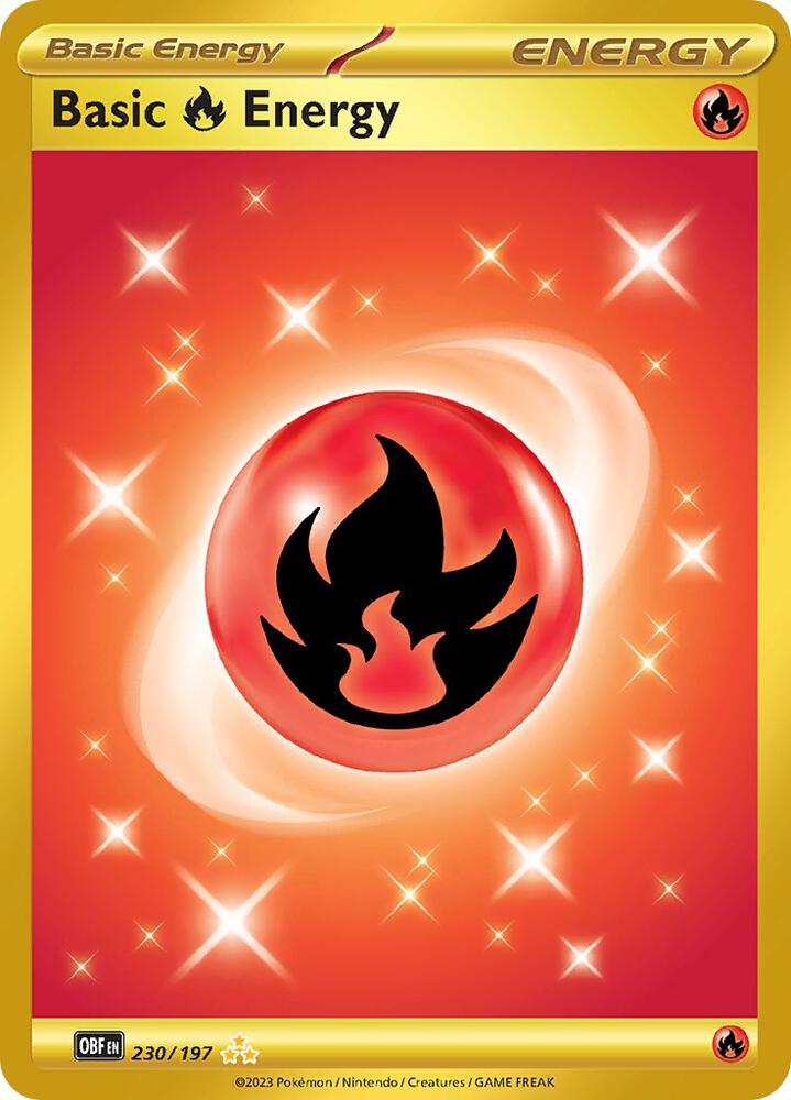 Pokemon Basic Fire Energy 230/197 Obsidian Flames