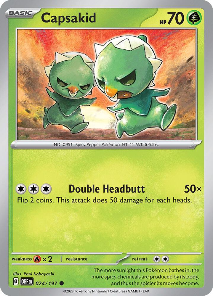 Pokemon Capsakid 24/197 Obsidian Flames