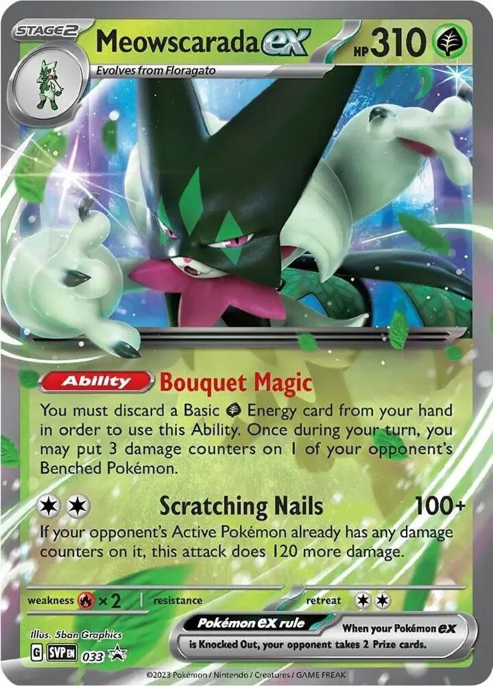 Pokemon Meowscarada ex 33 SVP Black Star Promos