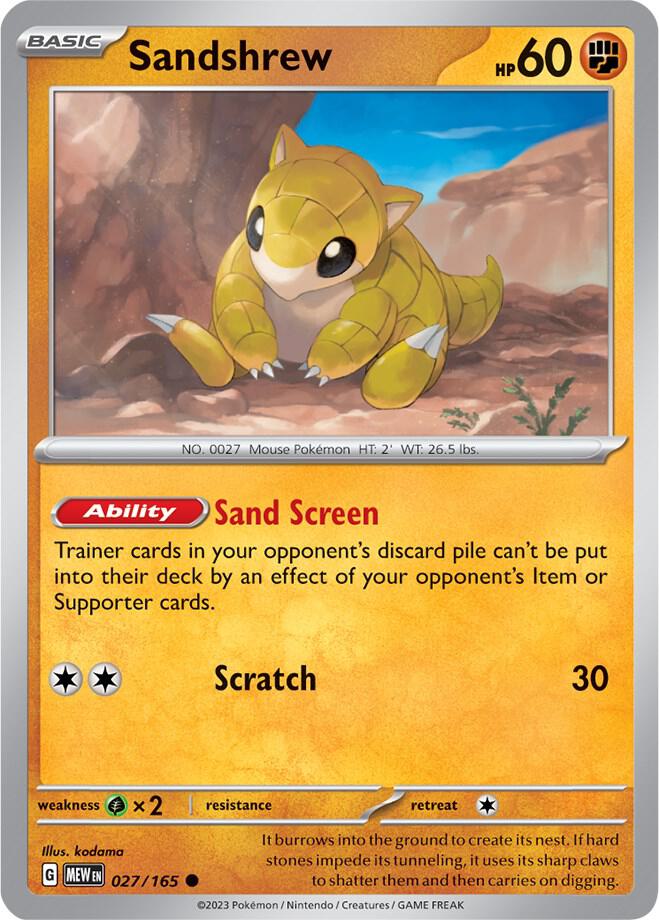 Pokemon Sandshrew 27/165 151