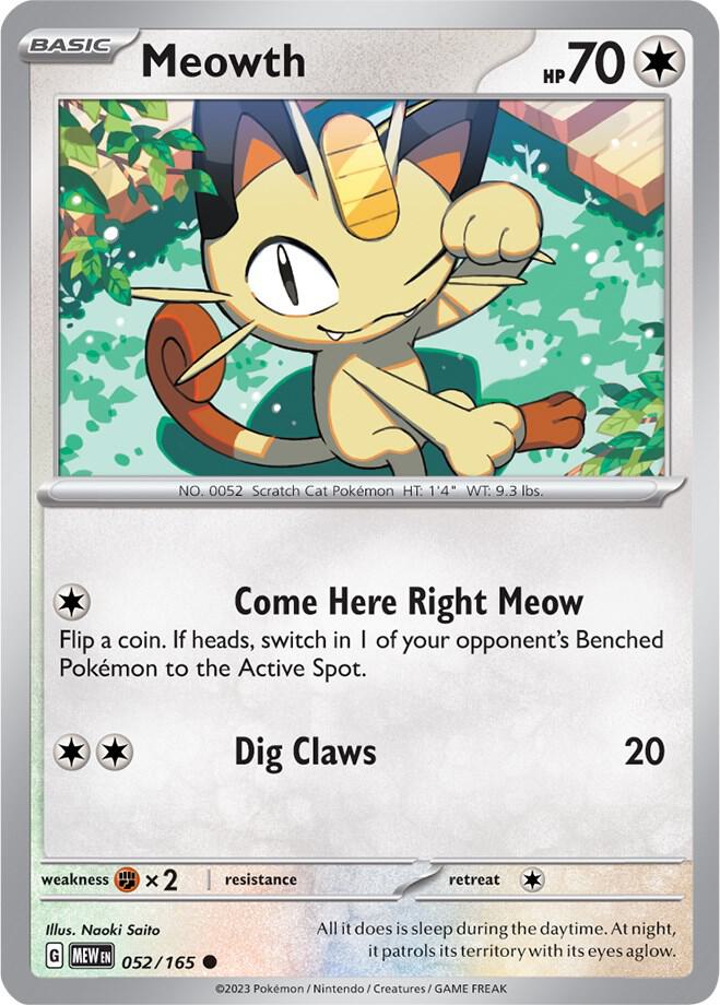 Pokemon Meowth 52/165 151