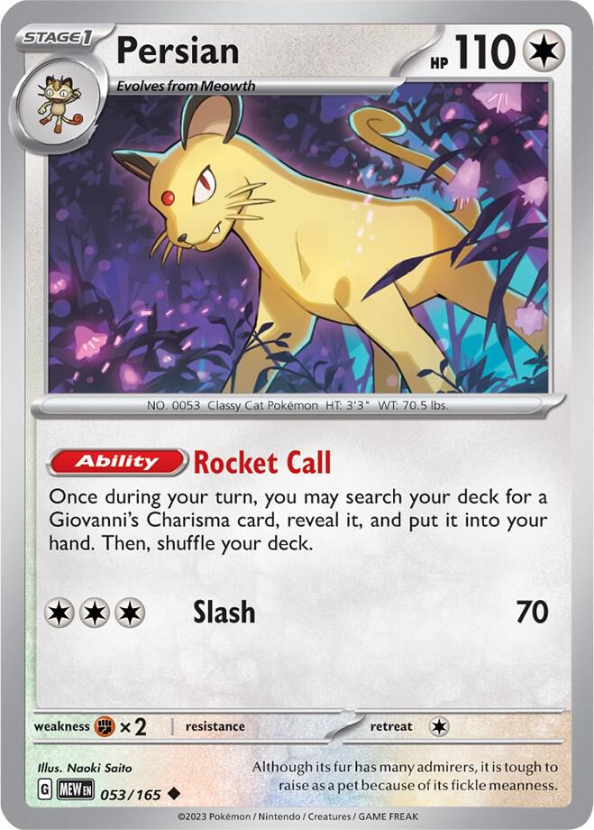Pokemon Persian 53/165 151