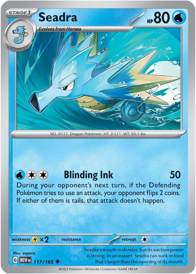 Pokemon Seadra 117/165 151