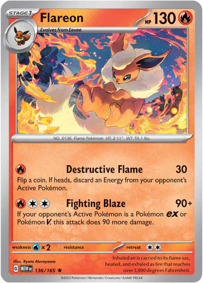 Pokemon Flareon 136/165 151