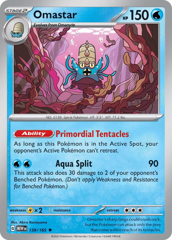Pokemon Omastar 139/165 151