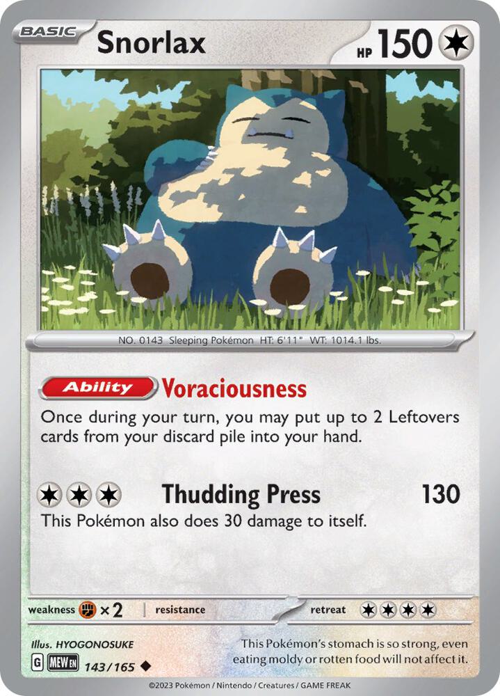 Pokemon Snorlax 143/165 151