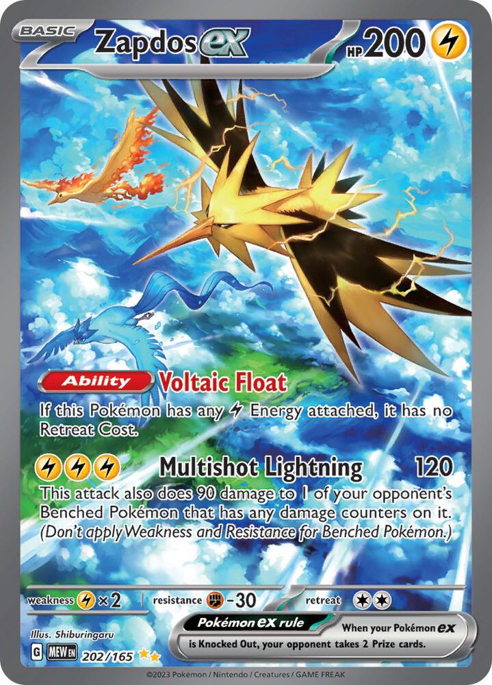 Pokemon Zapdos ex 202/165 151