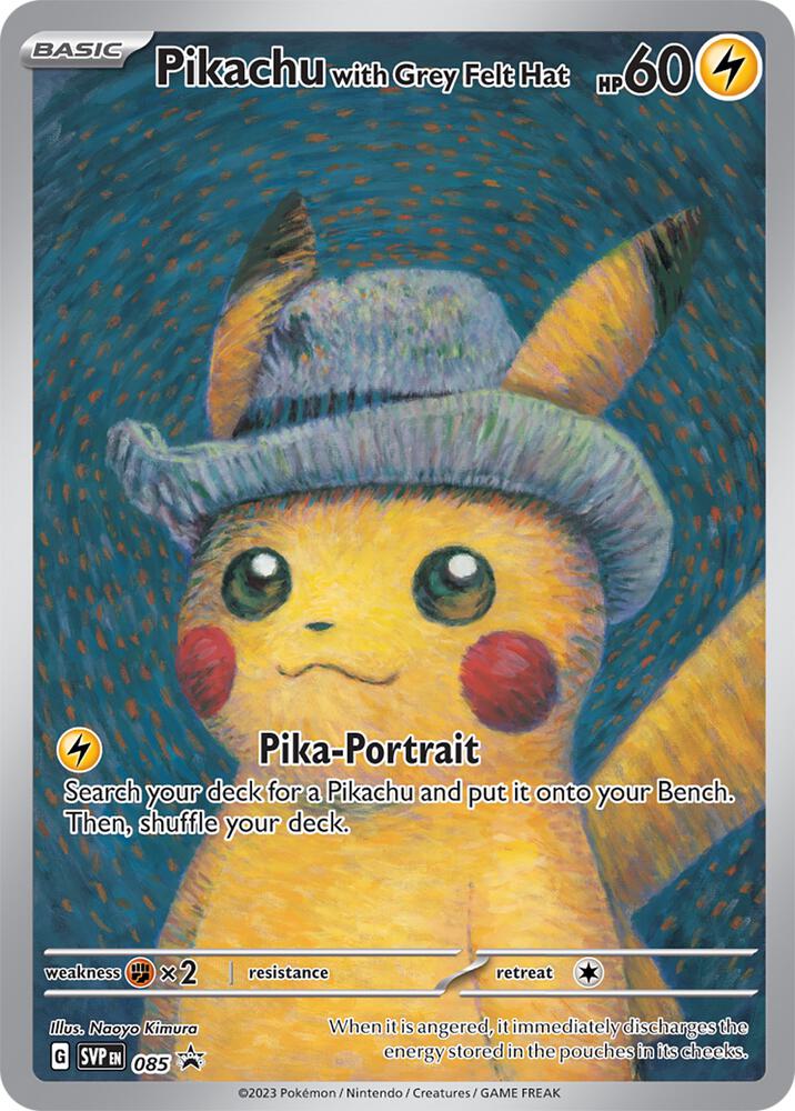 Pokemon Pikachu with Grey Felt Hat 85 SVP Black Star Promos