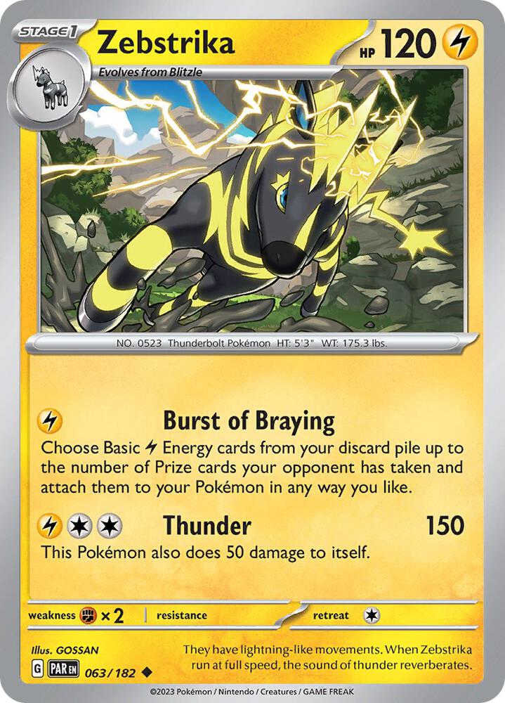 Pokemon Zebstrika 63/182 Paradox Rift