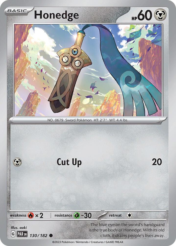 Pokemon Honedge 130/182 Paradox Rift