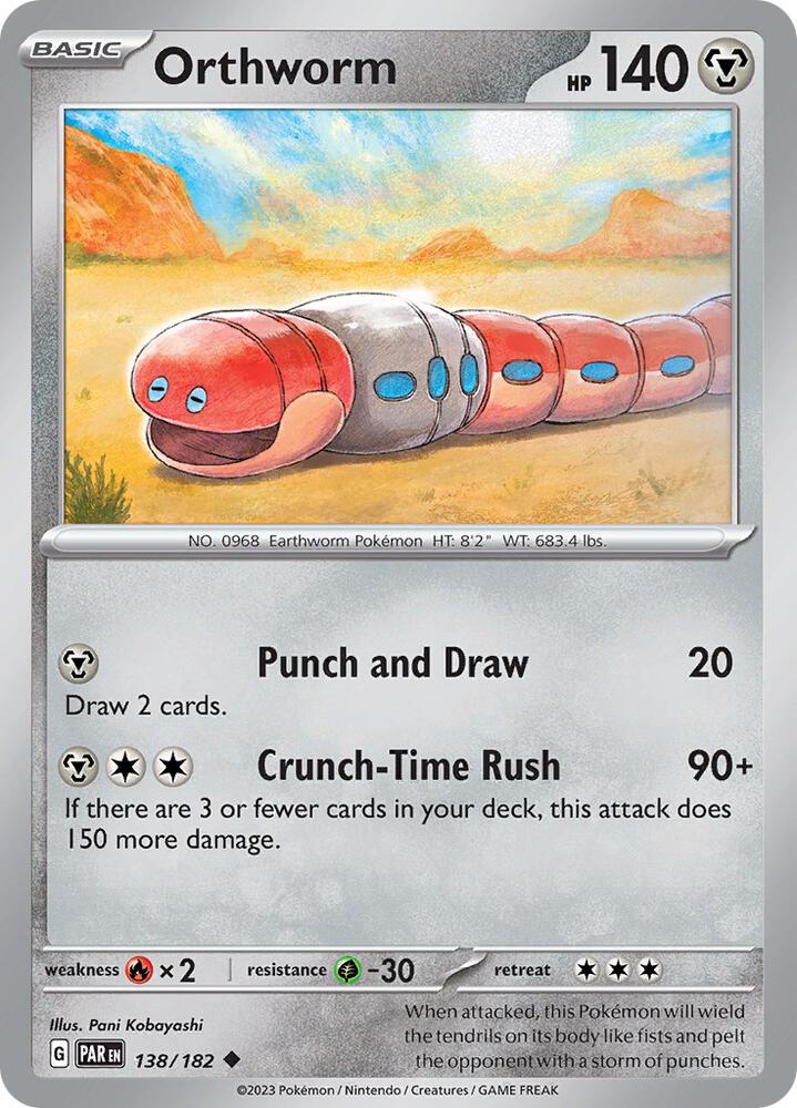 Pokemon Orthworm 138/182 Paradox Rift