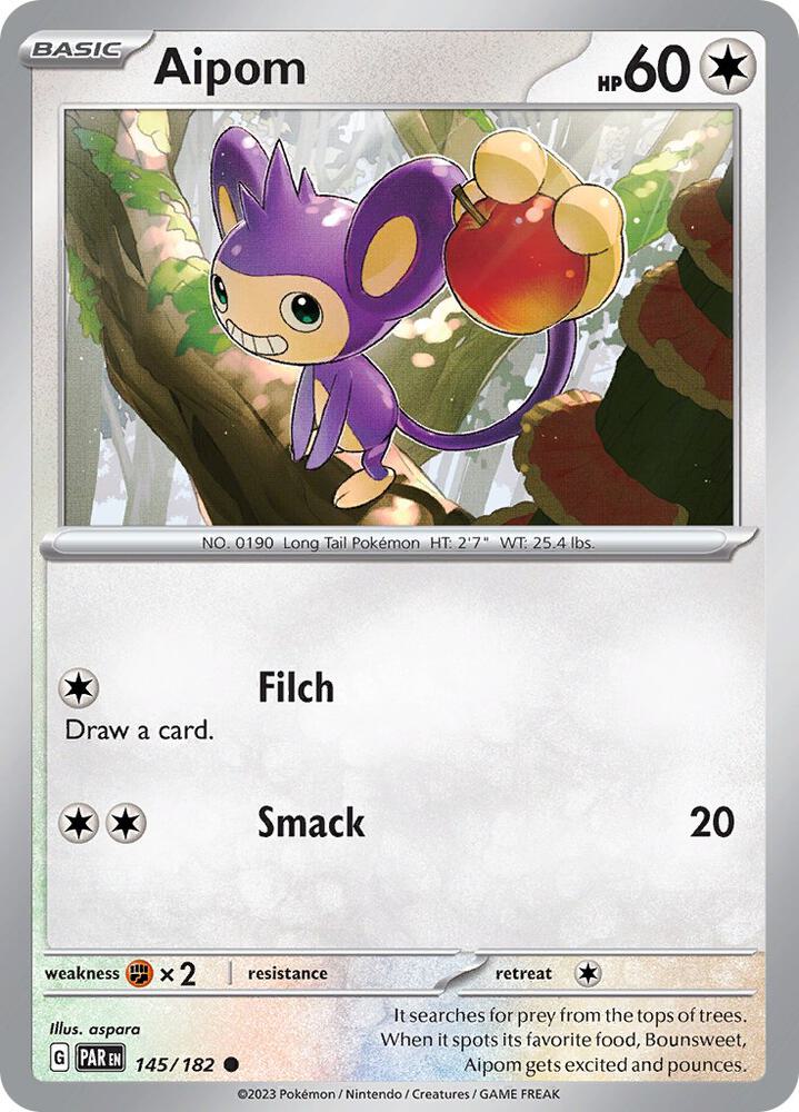 Pokemon Aipom 145/182 Paradox Rift