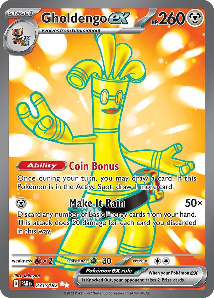 Pokemon Gholdengo ex 231/182 Paradox Rift