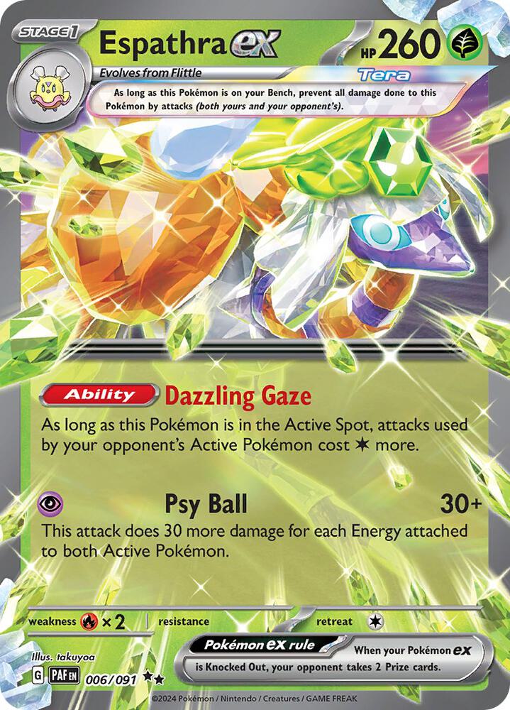 Pokemon Espathra ex 6/91 Paldean Fates