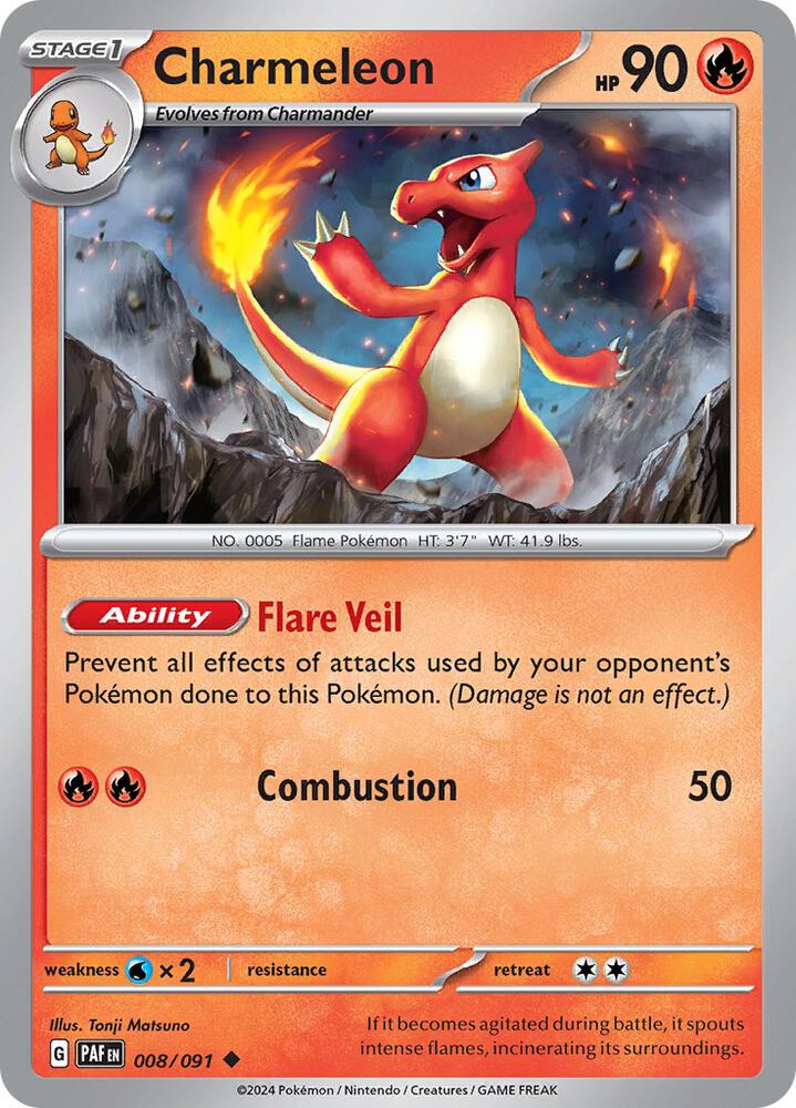 Pokemon Charmeleon 8/91 Paldean Fates