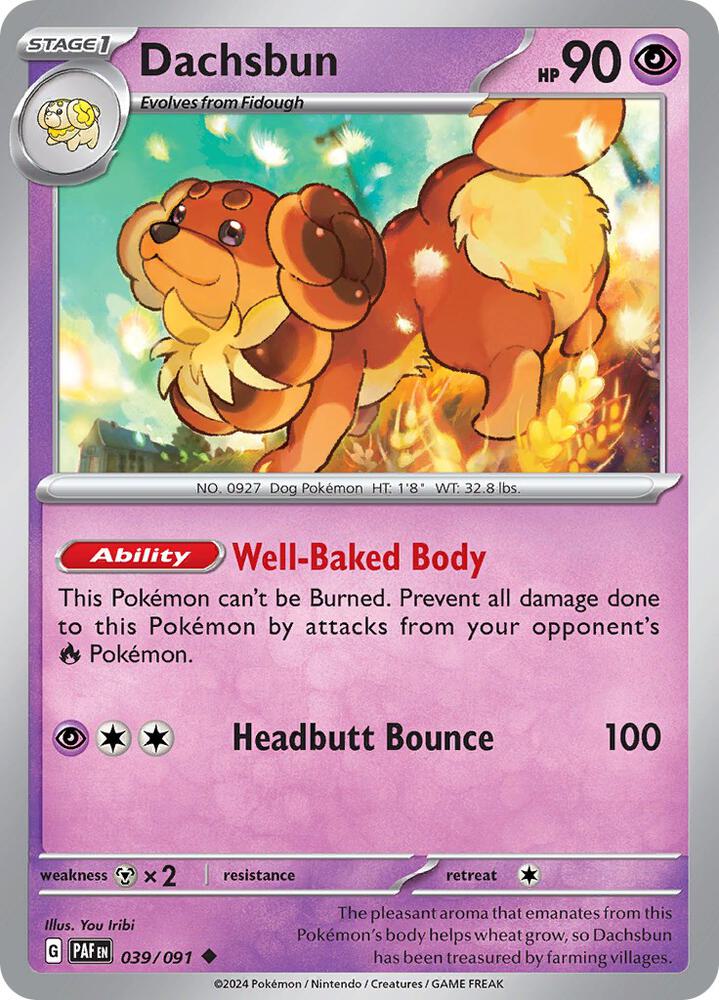Pokemon Dachsbun 39/91 Paldean Fates