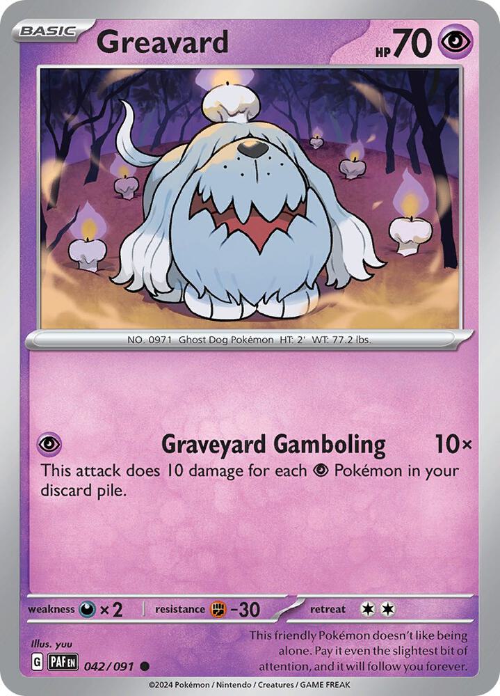 Pokemon Greavard 42/91 Paldean Fates