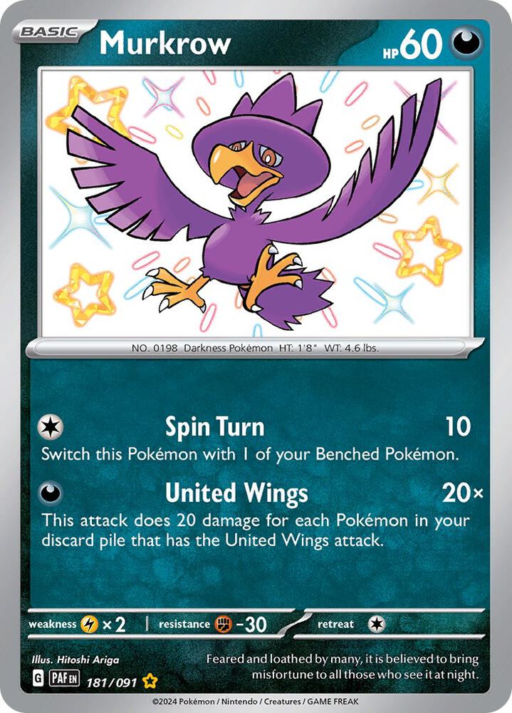 Pokemon Murkrow 181/91 Paldean Fates