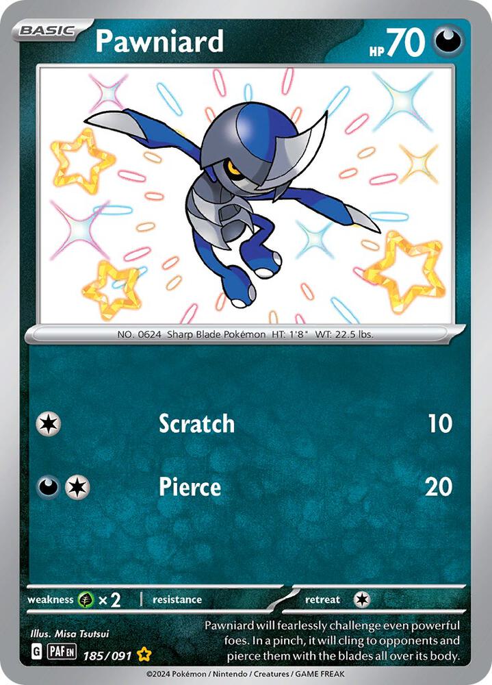 Pokemon Pawniard 185/91 Paldean Fates