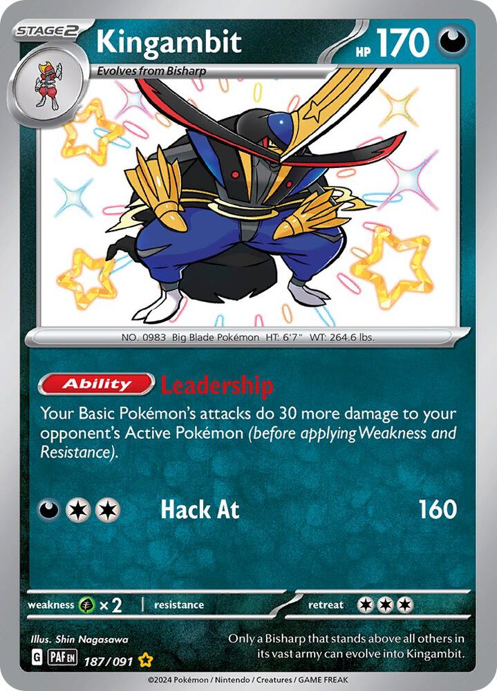 Pokemon Kingambit 187/91 Paldean Fates