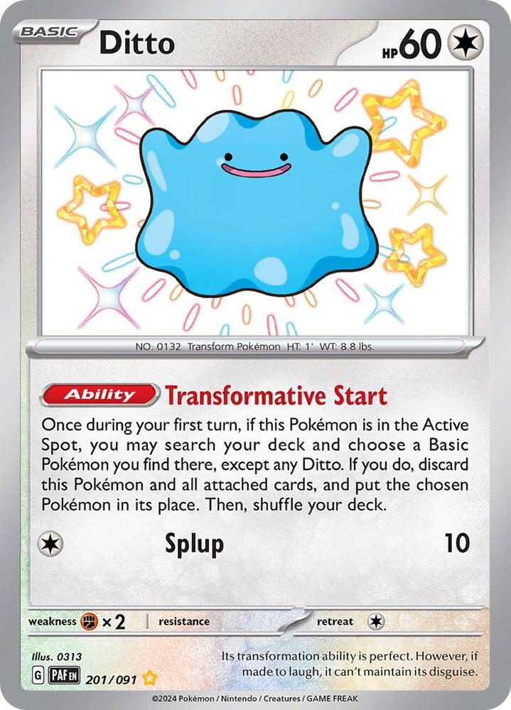 Pokemon Ditto 201/91 Paldean Fates