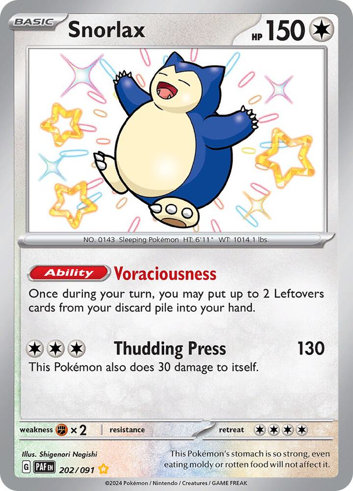 Pokemon Snorlax 202/91 Paldean Fates