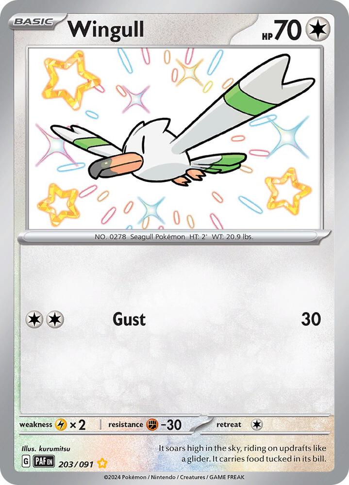 Pokemon Wingull 203/91 Paldean Fates