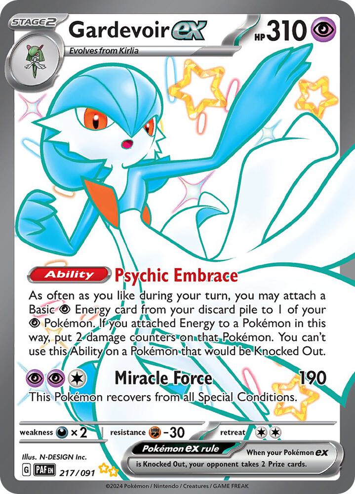 Pokemon Gardevoir ex 217/91 Paldean Fates