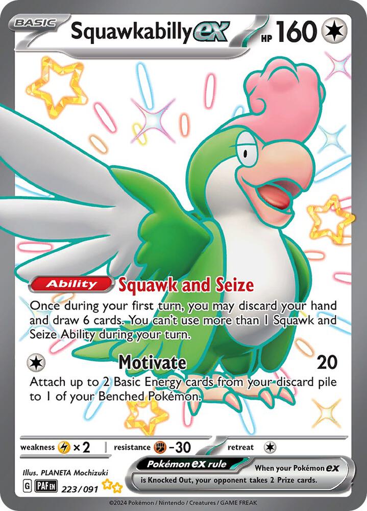 Pokemon Squawkabilly ex 223/91 Paldean Fates