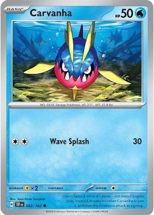 Pokemon Carvanha 42/162 Temporal Forces