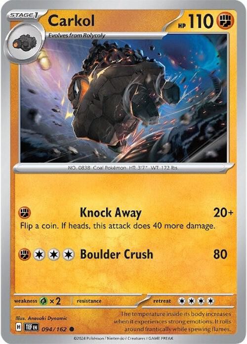 Pokemon Carkol 94/162 Temporal Forces