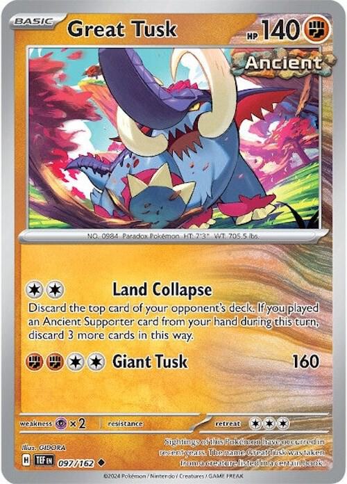 Pokemon Great Tusk 97/162 Temporal Forces