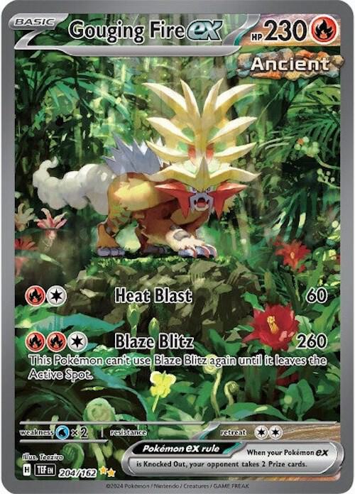 Pokemon Gouging Fire ex 204/162 Temporal Forces