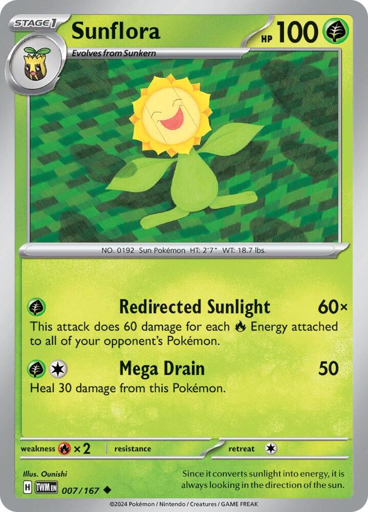 Pokemon Sunflora 7/167 Twilight Masquerade