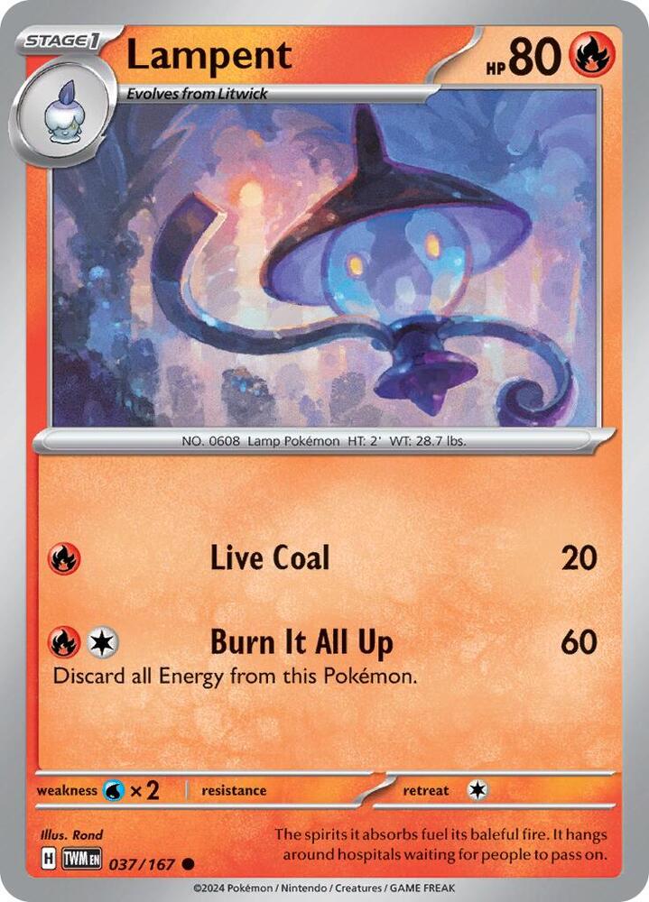 Pokemon Lampent 37/167 Twilight Masquerade