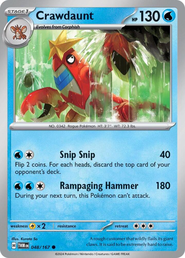 Pokemon Crawdaunt 48/167 Twilight Masquerade
