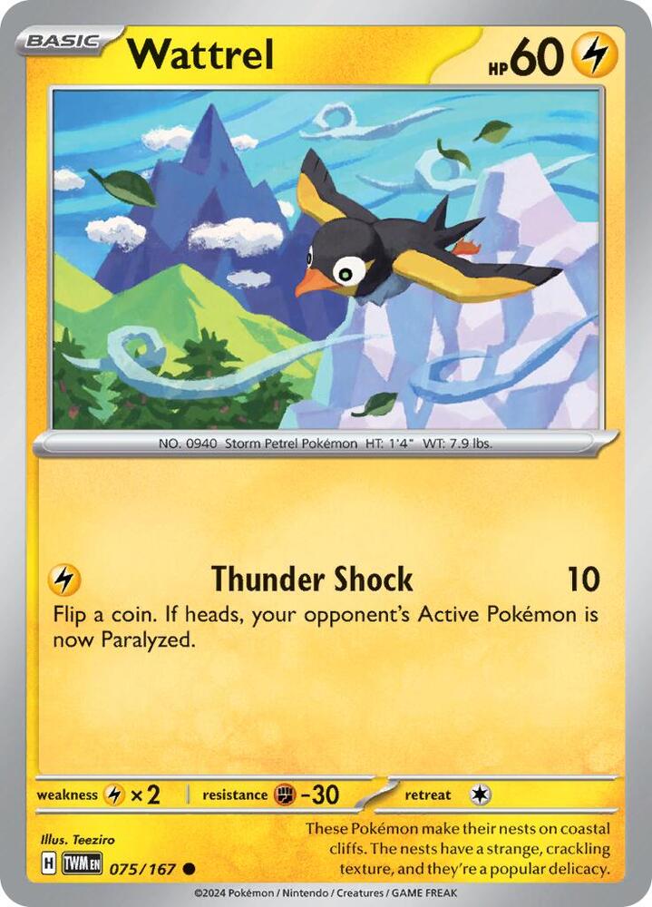Pokemon Wattrel 75/167 Twilight Masquerade