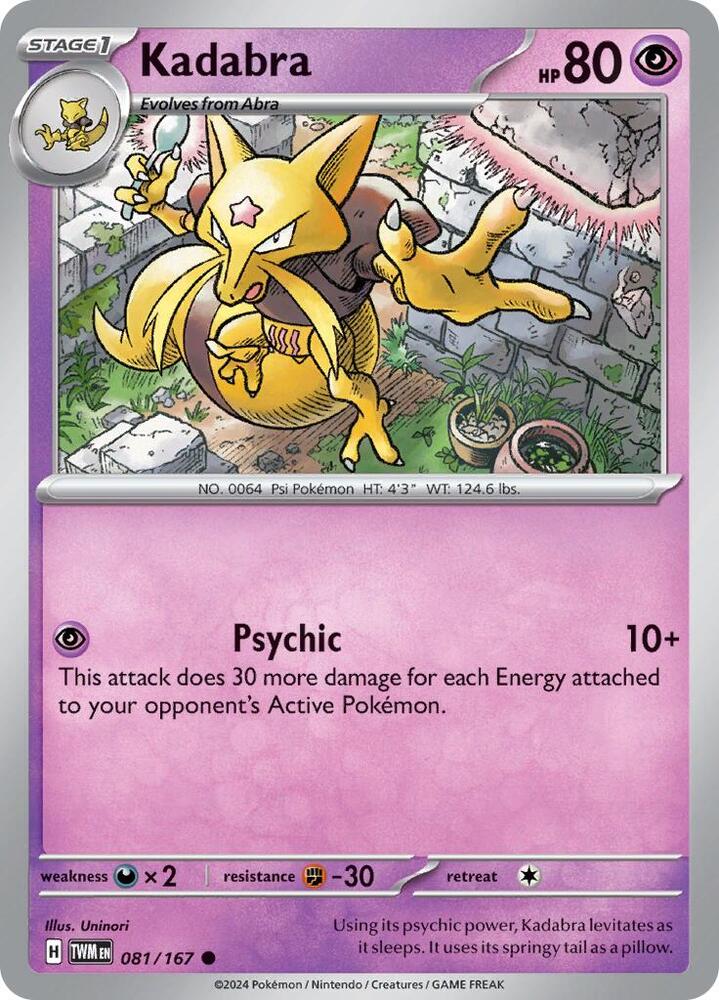 Pokemon Kadabra 81/167 Twilight Masquerade