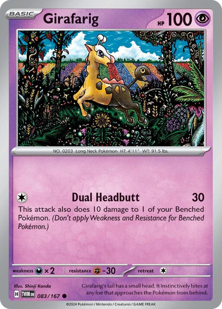 Pokemon Girafarig 83/167 Twilight Masquerade