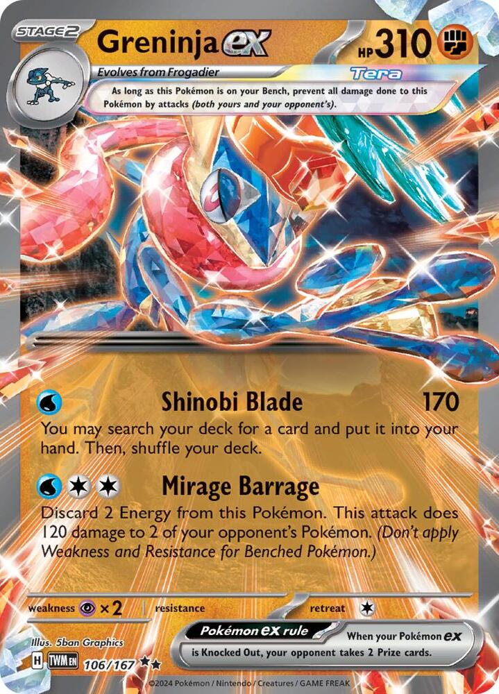 Pokemon Greninja ex 106/167 Twilight Masquerade