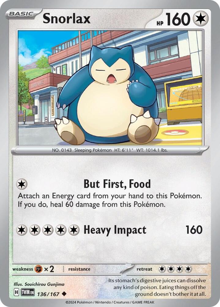 Pokemon Snorlax 136/167 Twilight Masquerade