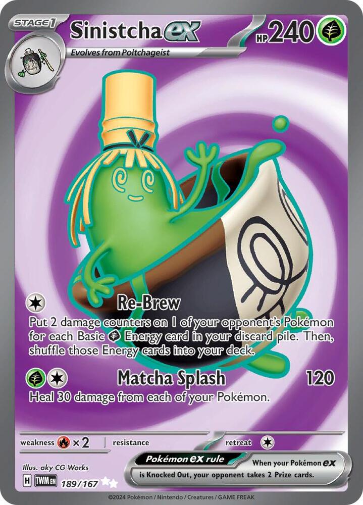 Pokemon Sinistcha ex 189/167 Twilight Masquerade