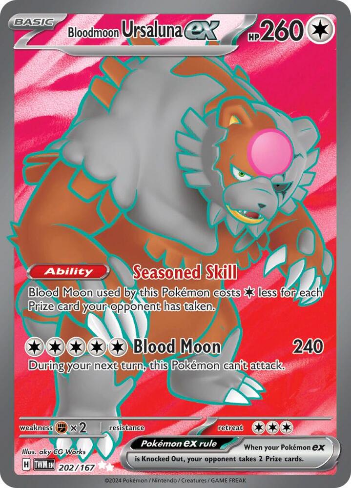 Pokemon Bloodmoon Ursaluna ex 202/167 Twilight Masquerade