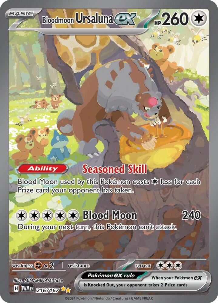Pokemon Bloodmoon Ursaluna ex 216/167 Twilight Masquerade