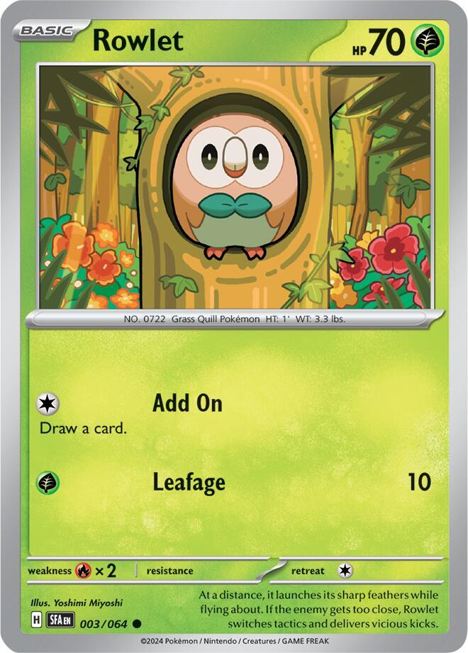 Pokemon Rowlet 3/64 Shrouded Fable
