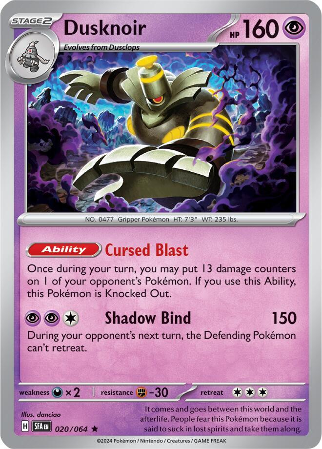Pokemon Dusknoir 20/64 Shrouded Fable