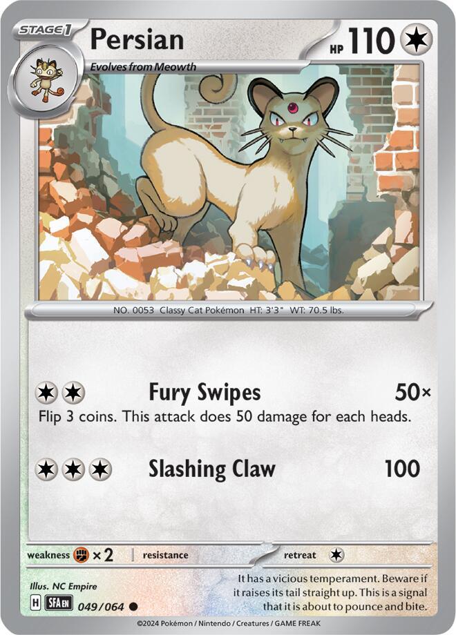 Pokemon Persian 49/64 Shrouded Fable