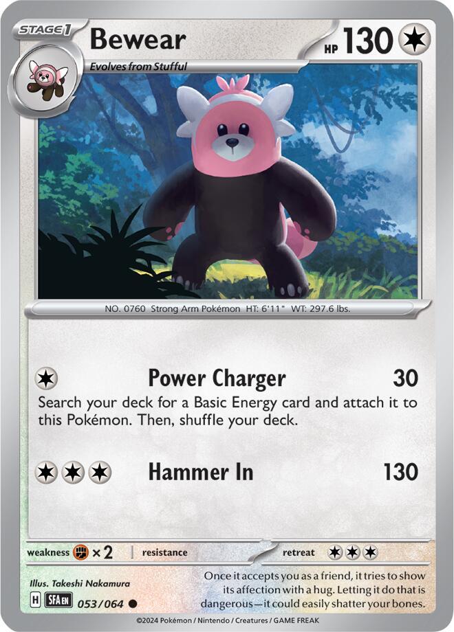 Pokemon Bewear 53/64 Shrouded Fable