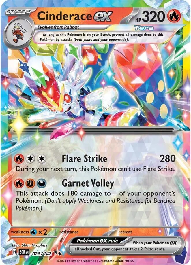 Pokemon Cinderace ex 28/142 Stellar Crown