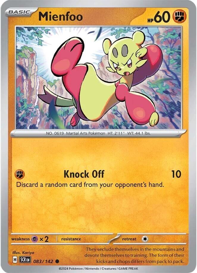 Pokemon Mienfoo 83/142 Stellar Crown
